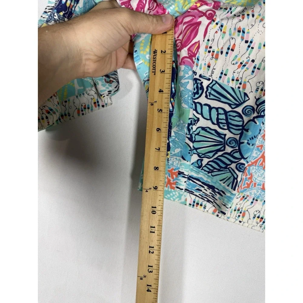 Lilly Pulitzer Beaumont Shorts Mens 32 Multicolor Patchwork Slash Pocket Chino